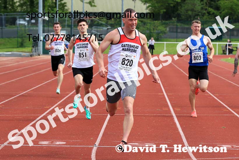 Senior Mens 200 metres, 2023 North Eastern Track and Field Champs., Middlesbrough Sports Village, Middlesbrough. Photo: David T. Hewitson/Sports for All Pics